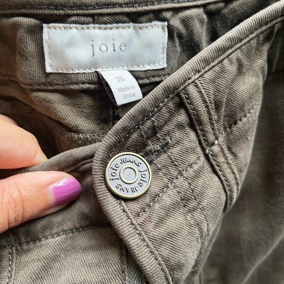 Joie Andira Army Green Patch Pocket Slim Utility High Rise Jeans Women’s Size 26 - Picture 7 of 8